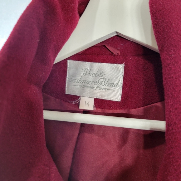 Vintage Wool & Cashmere  Blend Double  Breasted Pea Coat Size UK14 (L) - Picture 3 of 7